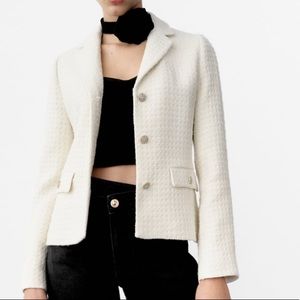 Zara Textured Short Blazer